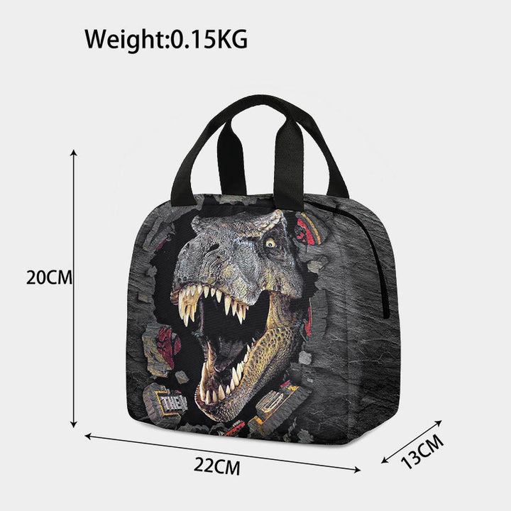 Lunchpaket für Kinder, Schule, Camping, Cartoon-Dinosaurier, Thermo-Handtasche