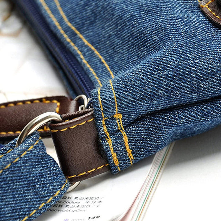Multifunktionale Umhängetasche aus Denim im Vintage-Stil