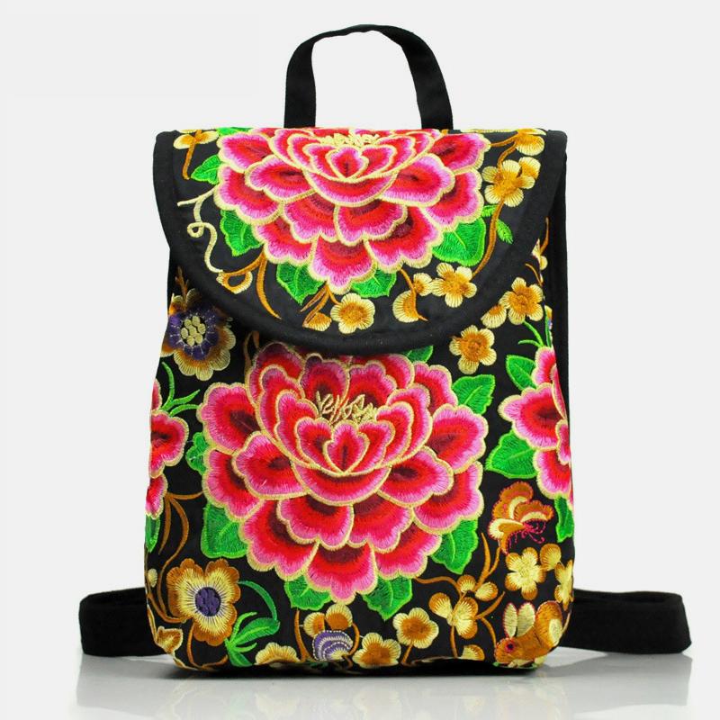 Reiserucksack mit ethnischer Vintage-Stickerei