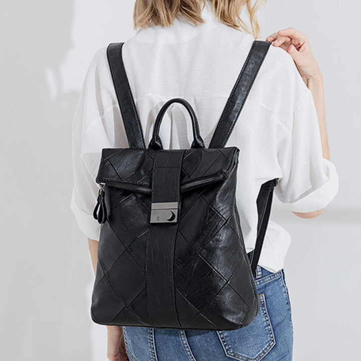 Diebstahlsicherer Vintage-Rucksack aus echtem Leder