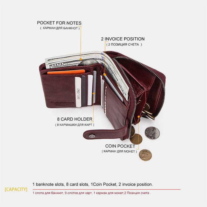 RFID Multifunktionale Leder Vintage Geldbörse