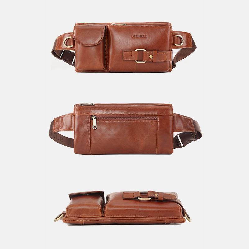 Vintage Multi-Carry Schultertasche aus echtem Leder