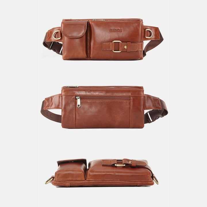 Vintage Multi-Carry Schultertasche aus echtem Leder