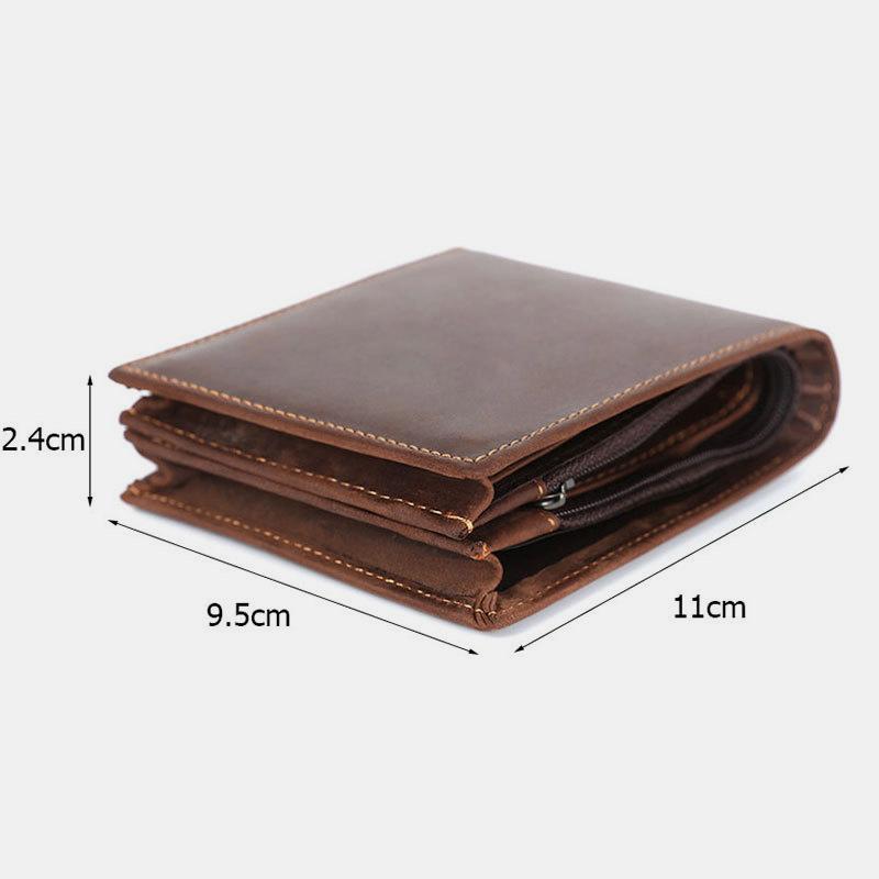 RFID Crazy Horse Leder Bifold Vintage Geldbörse