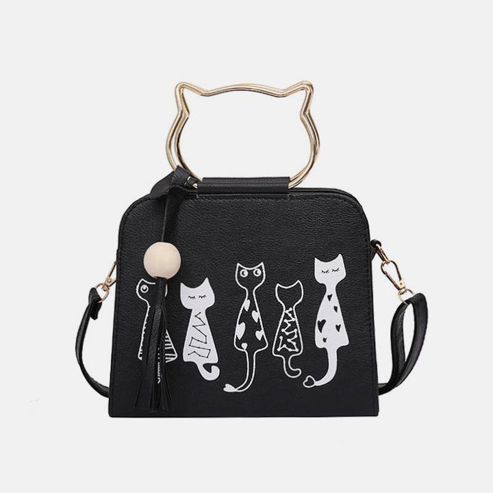Süße Handtasche mit Katzenpfotenmotiv, Umhängetasche zum Mitnehmen