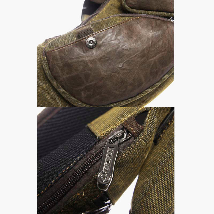 Sling Bag für Herren, sportlich, braun, Vintage-Canvas