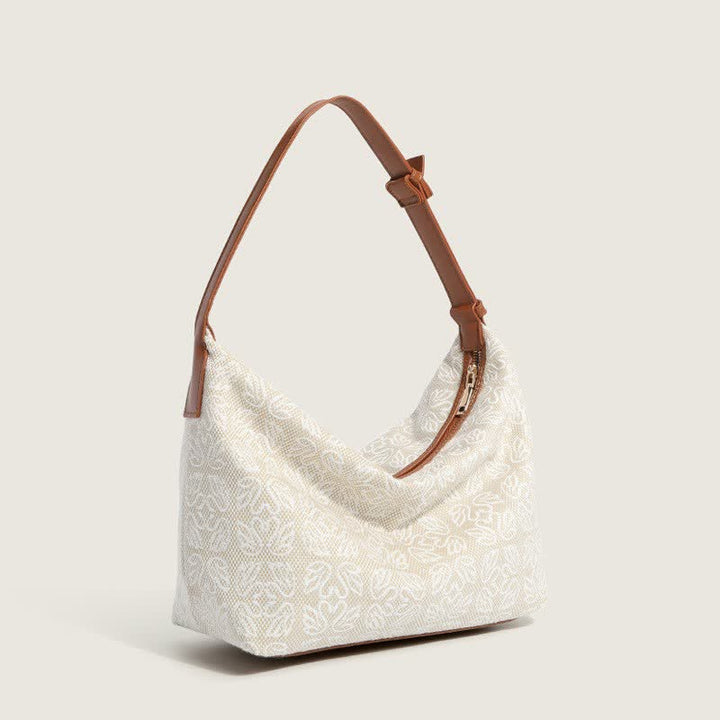 Canvas-Handtasche für Damen mit Hahnentritt-Muster, Schultertasche, Hobo-Umhängetasche