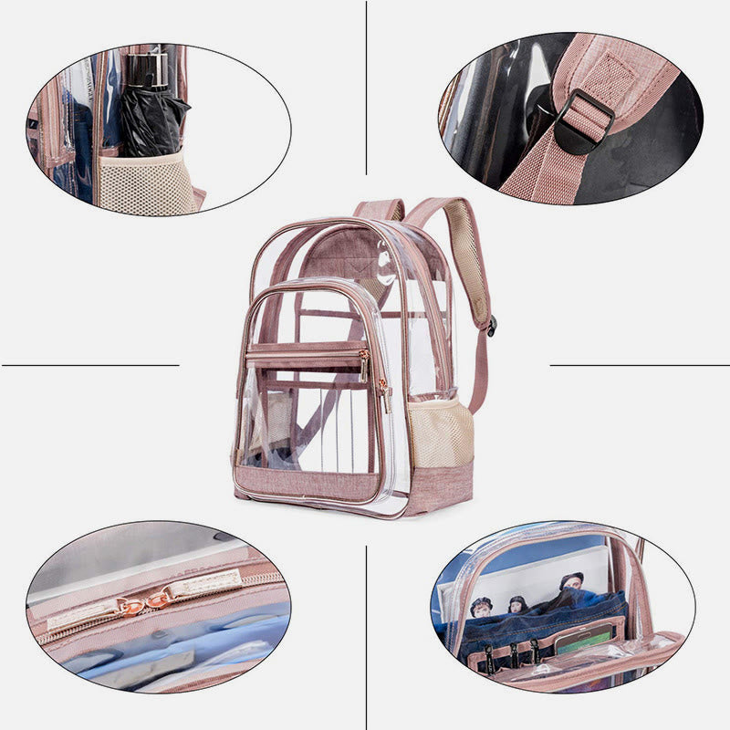 Rucksack für Frauen einfacher PVC transparenter Jelly Teenager Day Pack