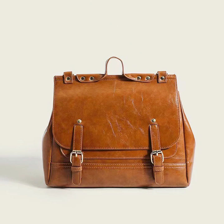 Rucksack für Damen, Vintage, Ölwachsleder, multifunktionale Umhängetasche