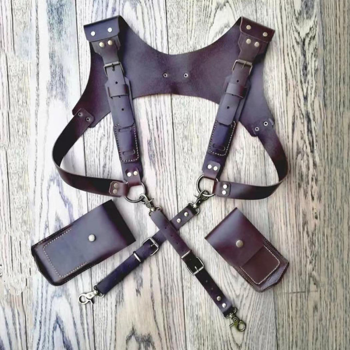 Vintage Leder Holster Frauen Männer Outdoor Unterarm Weste Telefon Tasche