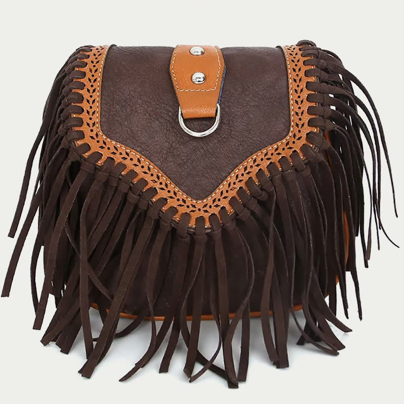Bohemia Umhängetasche für Damen, Vintage, Quaste, Umhängetasche