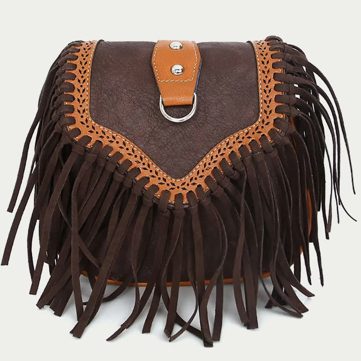 Bohemia Umhängetasche für Damen, Vintage, Quaste, Umhängetasche