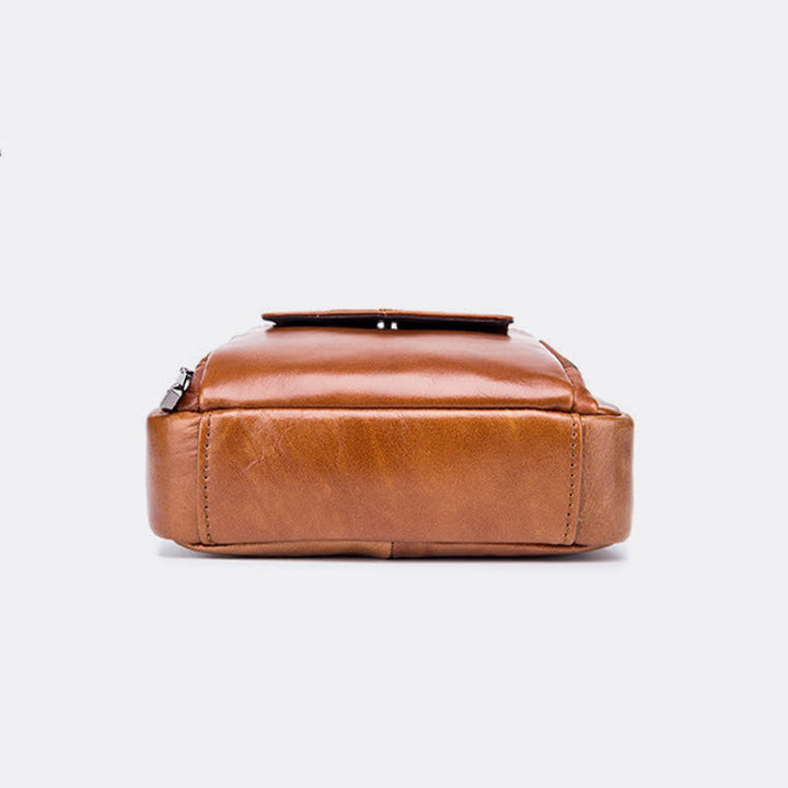 Lässige Umhängetasche aus Leder für Herren im Vintage-Stil