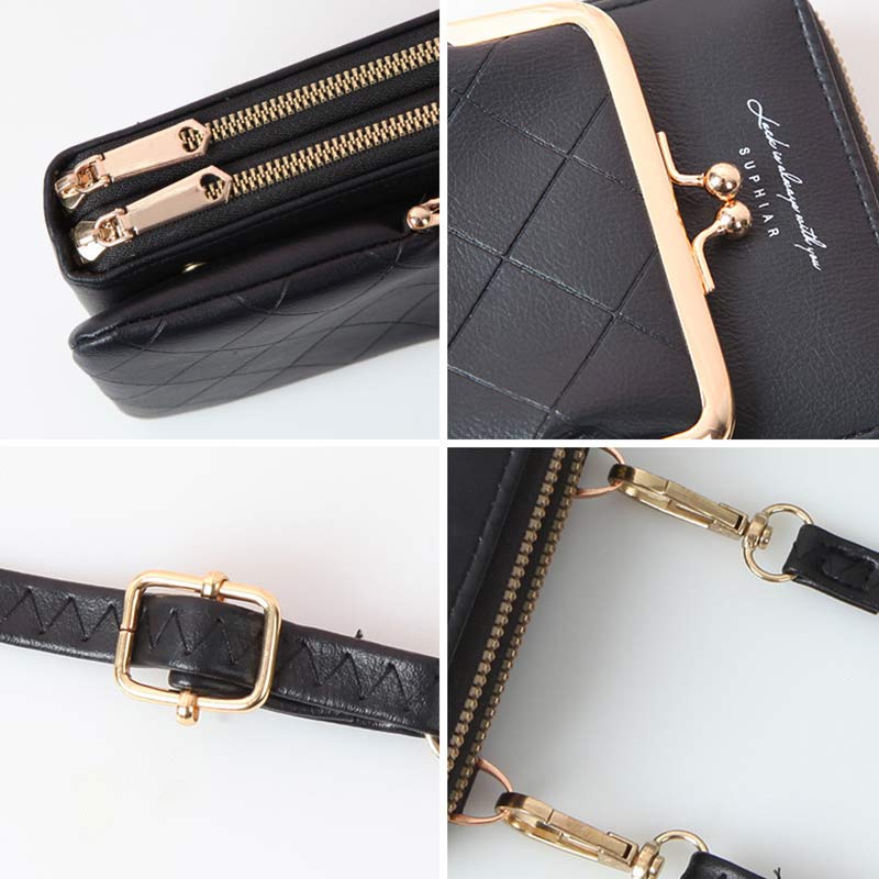 Kleine Crossbody-Handy-Geldbörse für Damen, leichte Mini-Umhängetasche