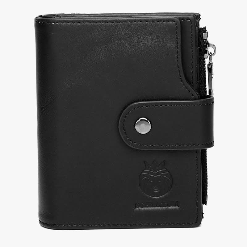 Geldbörse aus echtem Leder mit mehreren Fächern für Herren, Kartenetui mit Diebstahlschutz und RFID-Blockierung