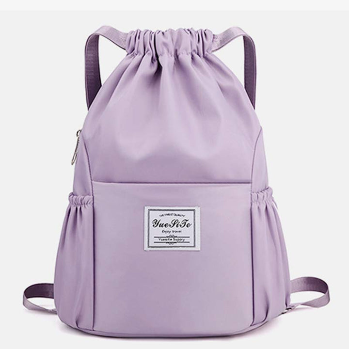 Wasserdichte String Bag Faltbarer Sport Gym Kordelzug Rucksack mit Seitentasche