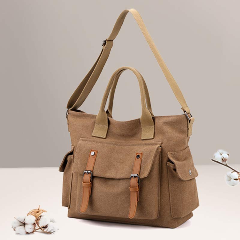 Große Kapazität Damen Canvas Tote Casual Crossbody Schulter Handtaschen Messenger Bag