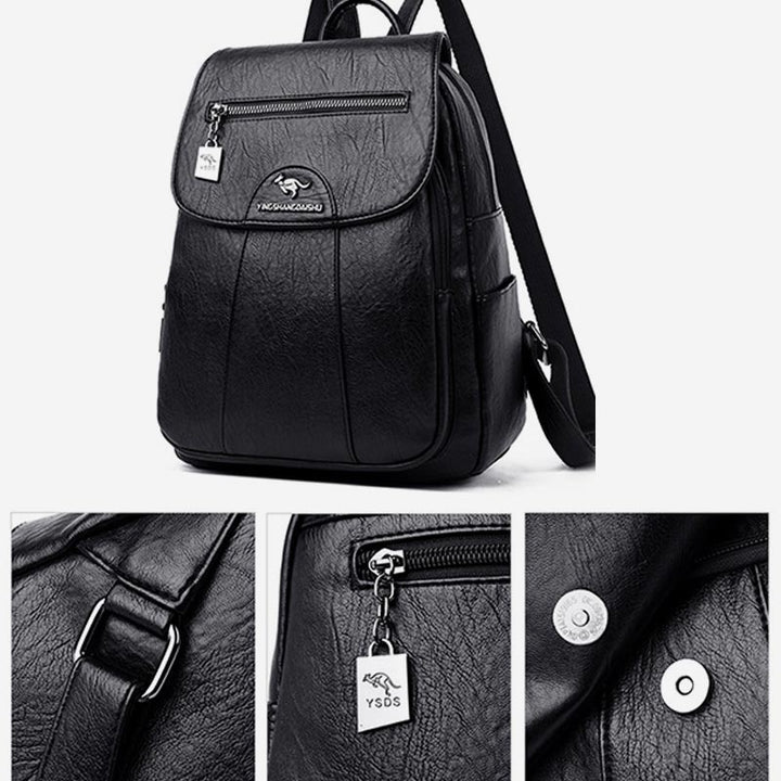 Kleiner Rucksack für Damen, weiches PU-Leder, lässiger Tagesrucksack