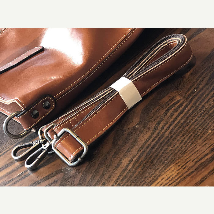 Tragetasche aus echtem Leder für Damen, lässige Schultertasche mit Umhängegurt