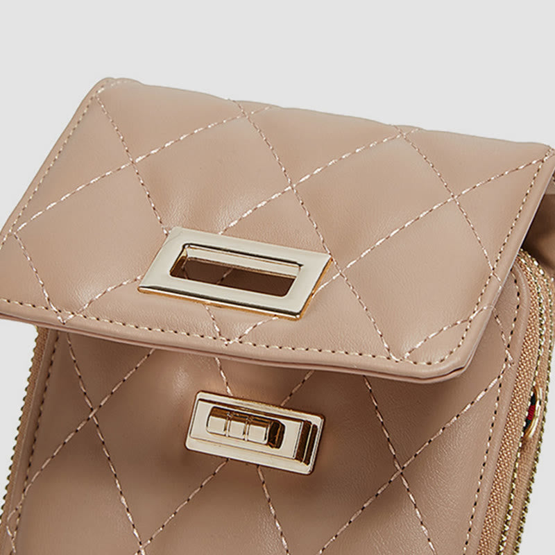 Handytasche für Damen, einfarbig, schmale Umhängetasche, Münzgeldbörse