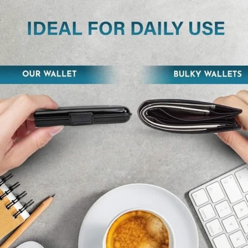 RFID-blockierende Brieftasche aus Aluminiumlegierung, Kartenhalter, Geld-Organizer 