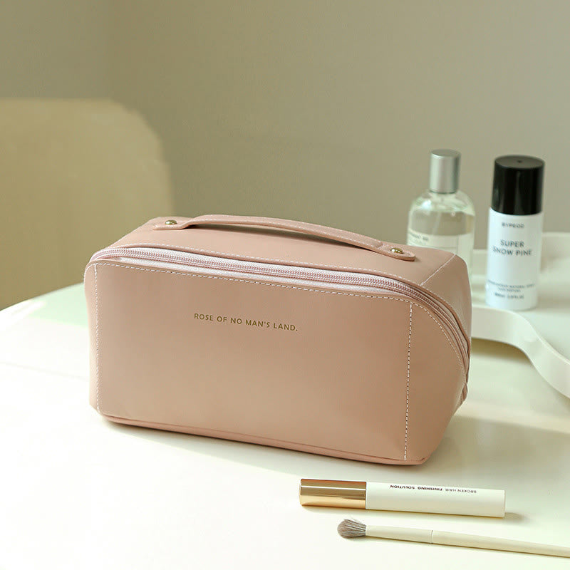 Kosmetiktasche für Damen, Reise, praktische Make-up-Tasche aus PU-Leder