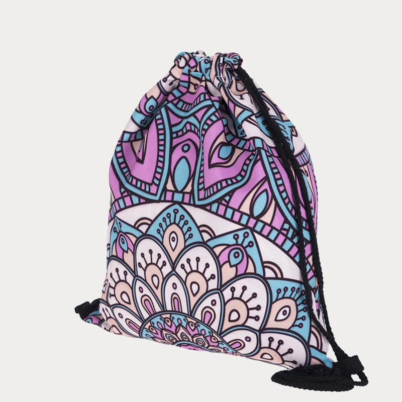 Rucksack mit Kordelzug für den täglichen Einkauf, praktisch, leicht, Cartoon-Tasche