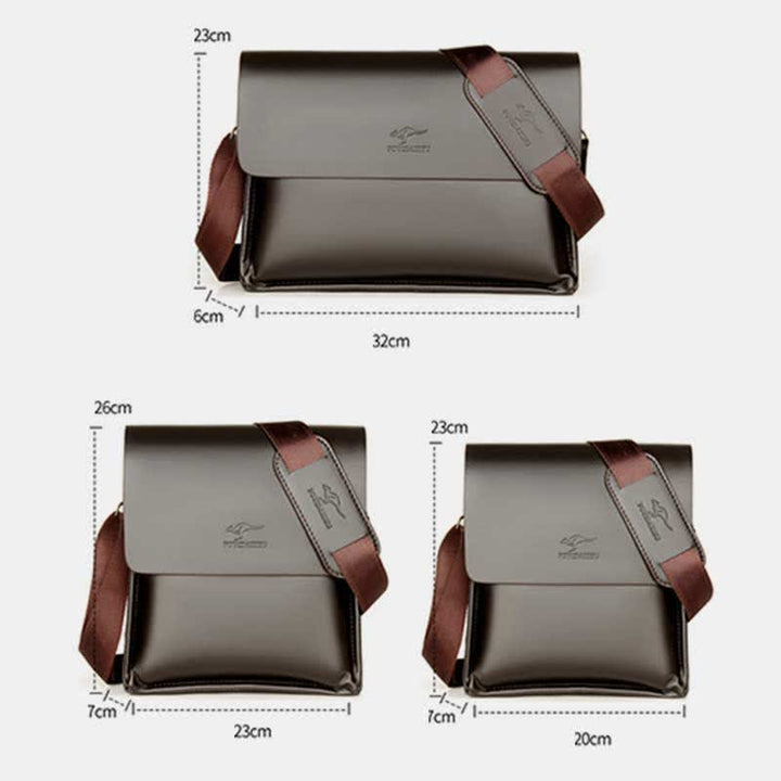 Herren Leder Umhängetasche Messenger Bag Reise Arbeit Business Satchel