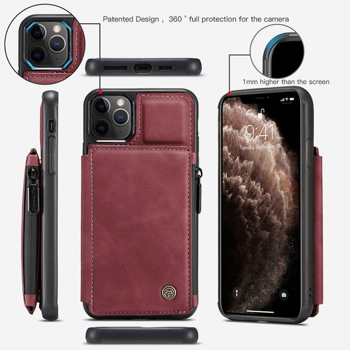 2 IN 1 Anti-Diebstahl RFID Telefon Tasche Brieftasche Smartphone Fall Kompatibel mit iPhone