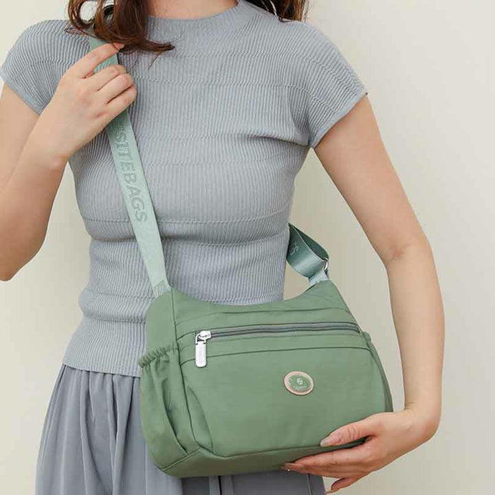 Mehrfarbige Umhängetasche für Damen, große Pendlertasche aus Nylon