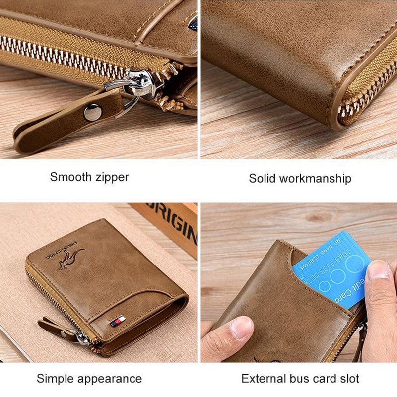 Vintage RFID Geldbörse mit großem Fassungsvermögen