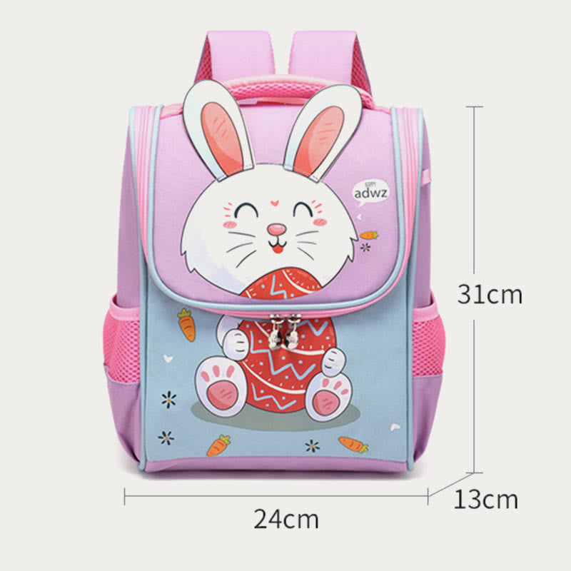 Cartoon-Rucksack für Kinder mit Tierdruck, Wirbelsäulenschutz, Schultasche