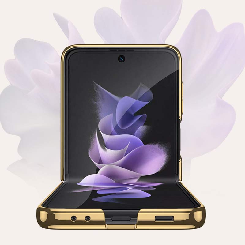 Samsung Galaxy Z Flip 3 Hülle Floral Premium Dünn Transparent Hart PC Handyhülle