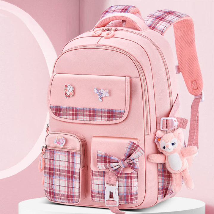 Rucksack für Mädchen, kräftiger Cartoon-Anhänger, leicht, große Kapazität