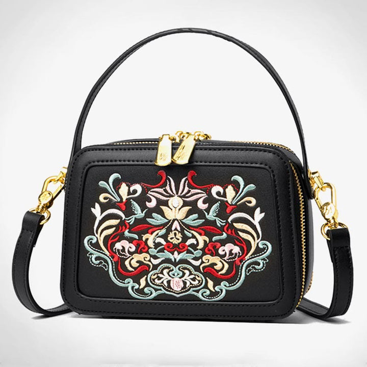 Top-Griff-Tasche für Frauen Vintage Stickerei Folk-Custom Shopping Umhängetasche