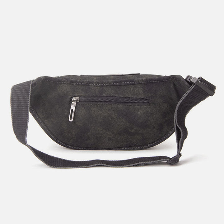 Canvas-Hüfttasche für Männer, kleine Umhängetasche im Retro-Stil, Halbmond-Tasche