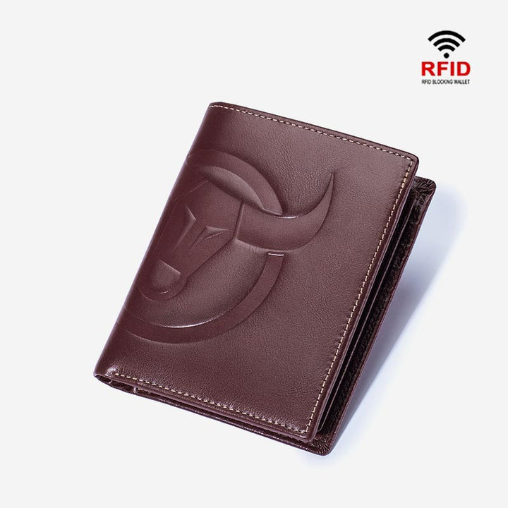 RFID-blockierende Vintage-Geldbörse mit mehreren Steckplätzen und Prägung
