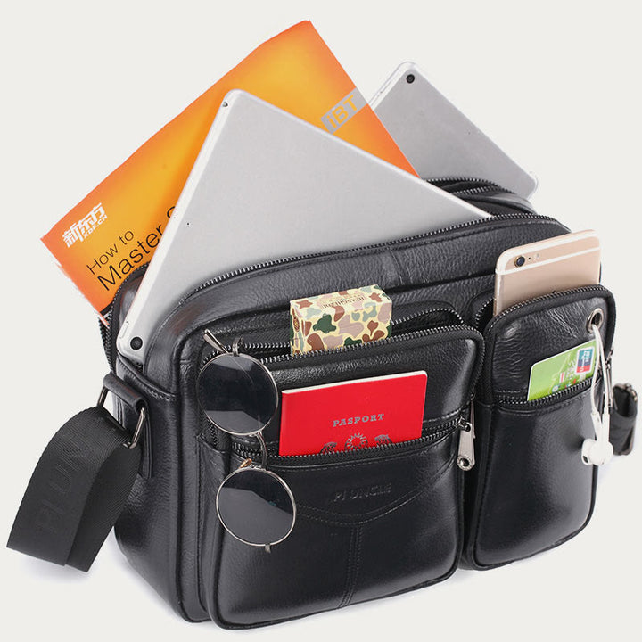 Messenger Bag für Herren, Business, einfarbig, geräumige Umhängetasche