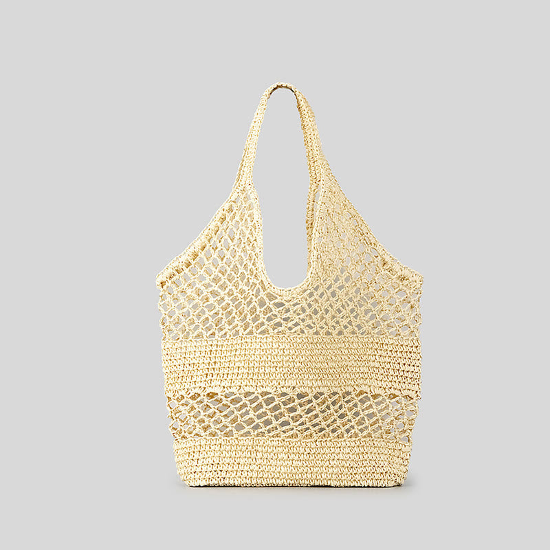 Strandtasche für Damen, gestrickte Retro-Handtasche mit ausgehöhlter Öffnung - Maisseide - Stil B - image 19