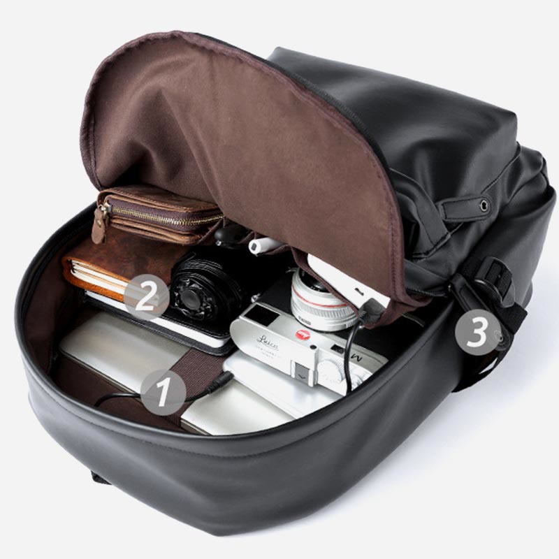 Rucksack für Herren, wasserdicht, PVC, großes Fassungsvermögen, Tagesrucksack für Studenten