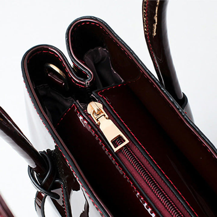 Retro Spiegel glänzend Leder Bucket Bag Damen Umhängetasche - image 12
