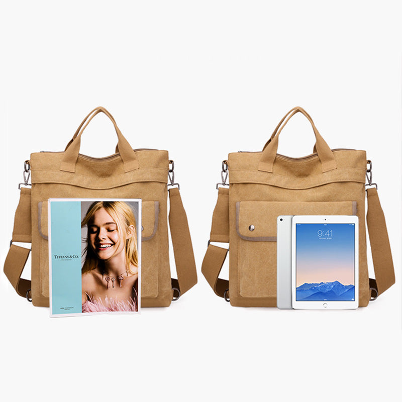 3-fach verwendbarer Canvas-Rucksack mit großem Fassungsvermögen 