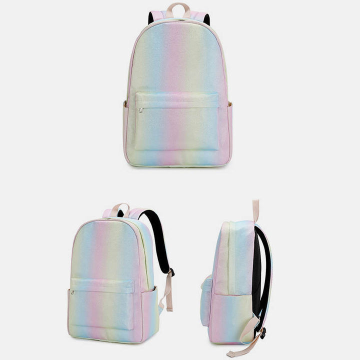 3-teiliges wasserdichtes Rucksackset mit Farbverlauf und großer Kapazität