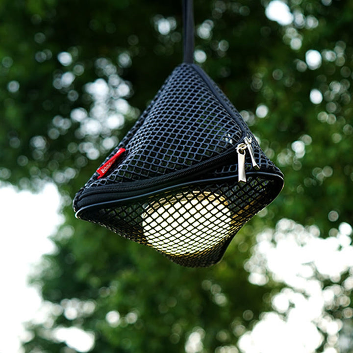 Aufbewahrungstasche für Outdoor-Camping, dreieckig, faltbar, Netz-Aufbewahrungskorb