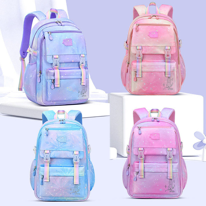 Rucksack für Kinder mit Farbverlauf, leicht, große Kapazität, für den täglichen Gebrauch, Schultasche