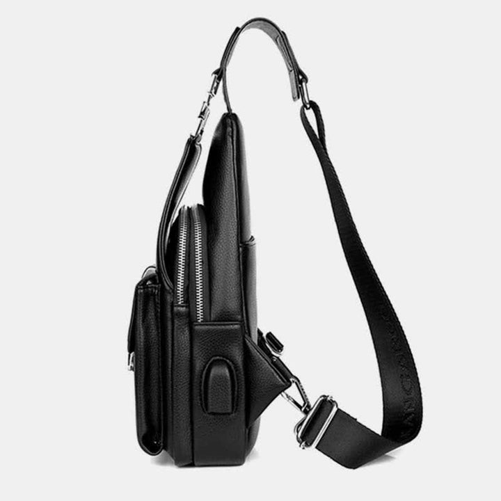 Herren Leder Schultertasche Mehrzweck Casual Bag Brusttasche Umhängetasche