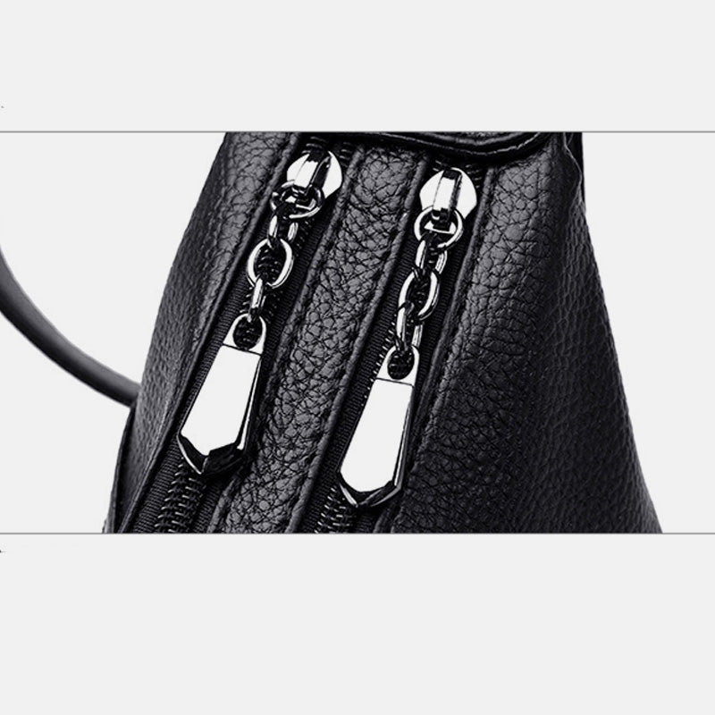 Weiche Umhängetasche mit großem Fassungsvermögen und mehreren Taschen und zwei Fächern