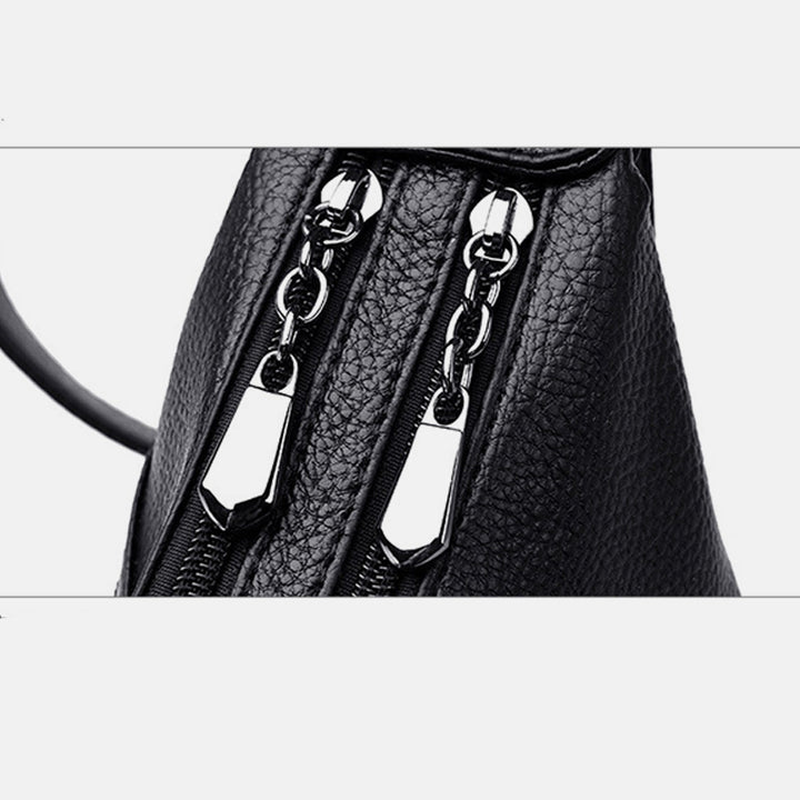 Weiche Umhängetasche mit großem Fassungsvermögen und mehreren Taschen und zwei Fächern