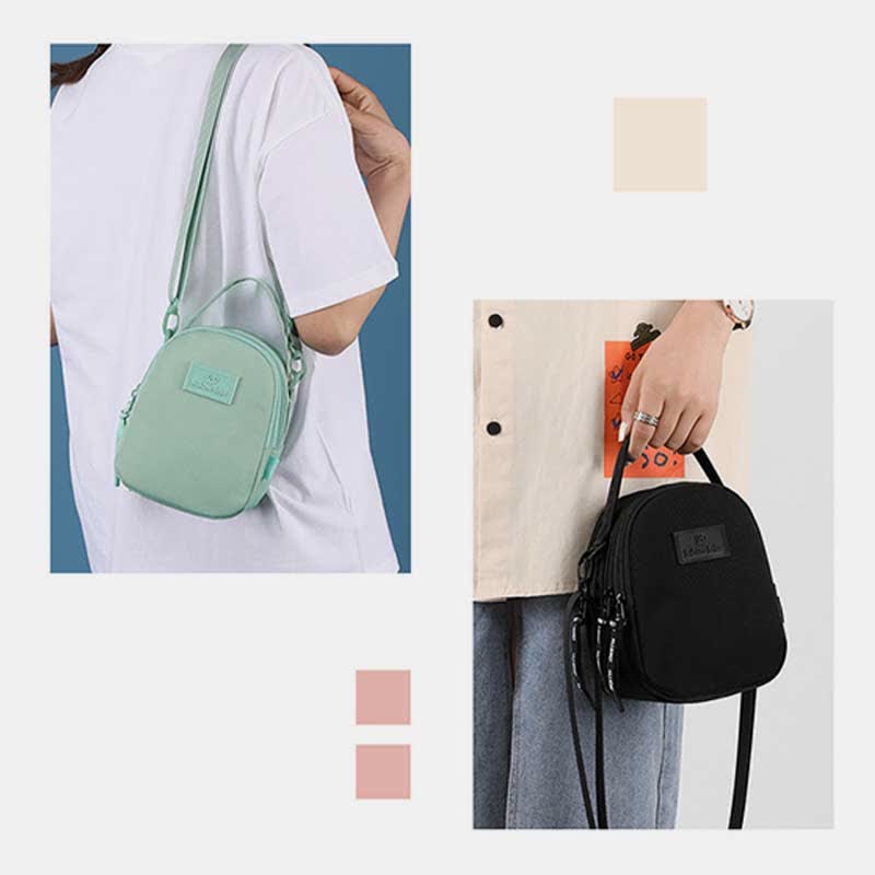 Umhängetasche mit dreifachem Reißverschluss für Damen, wasserdichte Mini-Reisehandtasche