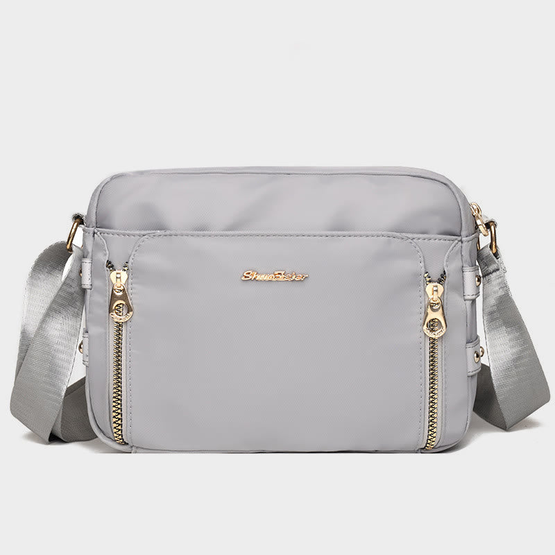 Umhängetasche für Damen, einfache, helle Farbe, wasserdichte Nylontasche